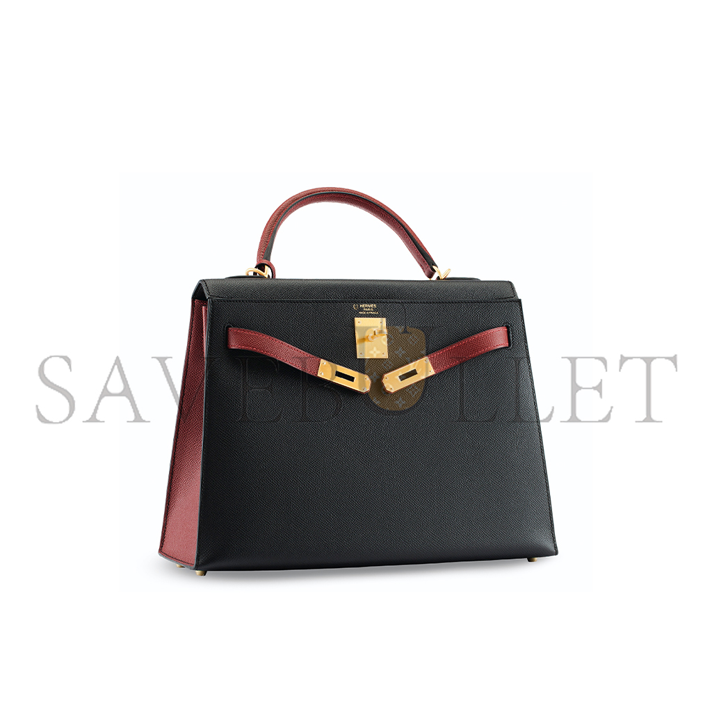H**mes master black & rouge h epsomkelly 28 gold hardware (28*22*10cm)